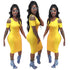 Off-Shoulder Midi Dress #Yellow #Off-Shoulder